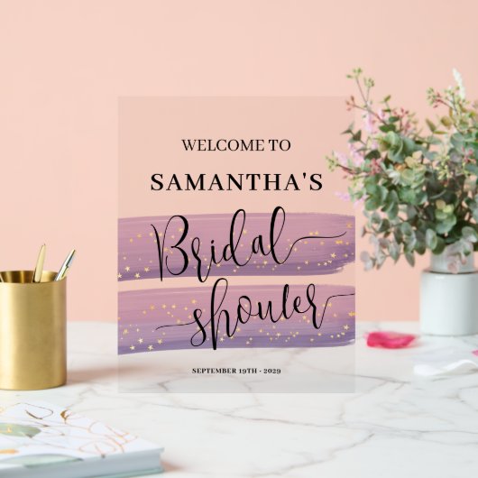 Fête des mariées céleste Pastel Mauve Bienvenue (Mariage)