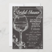 Fête des mariées Chalk Chalkboard Wine Invitation (Devant)