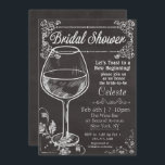Fête des mariées Chalk Chalkboard Wine Invitation<br><div class="desc">Vous n'avez pas besoin d'être un snob de vin des fancypants pour utiliser notre invitation de Verre de Vin inspirée de Chalk. Ces invitations sont parfaits pour votre douche nuptiale, une dégustation de vin, ou même un week-end d'escapade à la campagne viticole. Envoyez à vos invités des invitations élégants qui...</div>