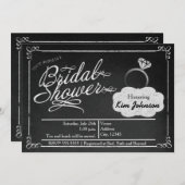 Fête des mariées Chalk Invitation Vintage Chalkboa (Devant / Derrière)