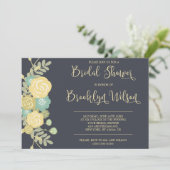 Fête des mariées Chalkboard Invitations Fleurs Jau (Debout devant)