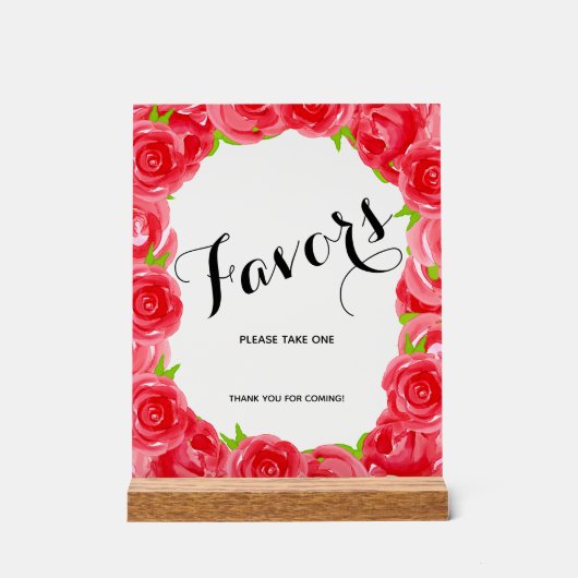 Fête des mariées Chic Red Roses Faveurs (Recto)