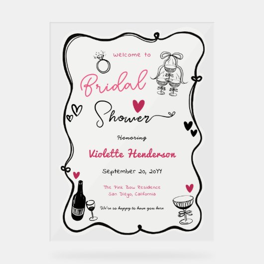 Fête des mariées Chic Whimsical Main tiré (Recto)