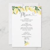 Fête des mariées citron Élégant Menu Invitation (Devant)