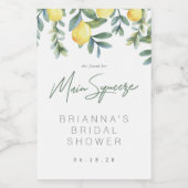 Fête des mariées citron étiquette à vin, Pince pri (Étiquettes simples)