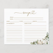 Fête des mariées Citrouille verte Recettes Cartes (Devant)