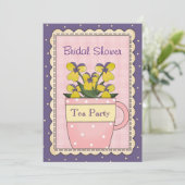 Fête des mariées colorée Tea Party Invitation (Debout devant)