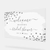 Fête des mariées Confetti Bienvenue Argent Blanc (Angle)