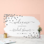 Fête des mariées Confetti Bienvenue Argent Blanc (Mariage)