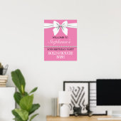Fête des mariées d'anniversaire rose chaud Affiche (Bureau à domicile)