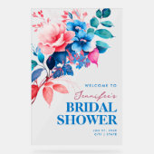 Fête des mariées d'aquarelle bleu chic (Recto)