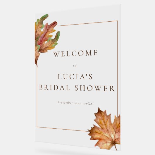 Fête des mariées d'aquarelle Feuille d'érable d'au (Angle)