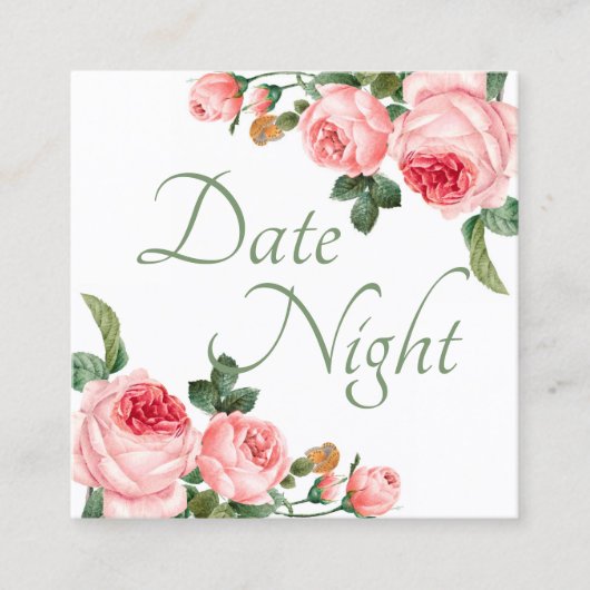 Fête des mariées Date Carte de nuit Blushing Rose (Devant)