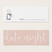 Fête des mariées Date Night Jar Cartes (Devant & derrière)