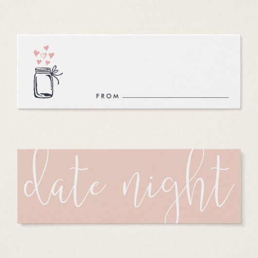 Fête des mariées Date Night Jar Cartes (Devant & derrière)