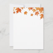 Fête des mariées d'automne Date Nuit Idées Carte (Dos)