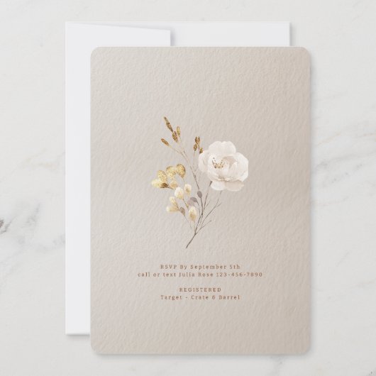 Fête des mariées d'automne Gown Invitation avec Fl (Dos)