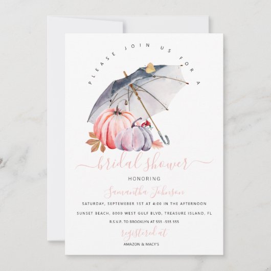 Fête des mariées d'automne Invitation, Invitation  (Devant)