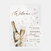 Fête des mariées de Brunch Pétale Rose Bienvenue (Recto)