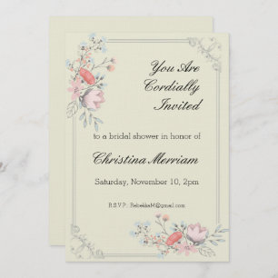 Fête des mariées de cadre floral Invitation person