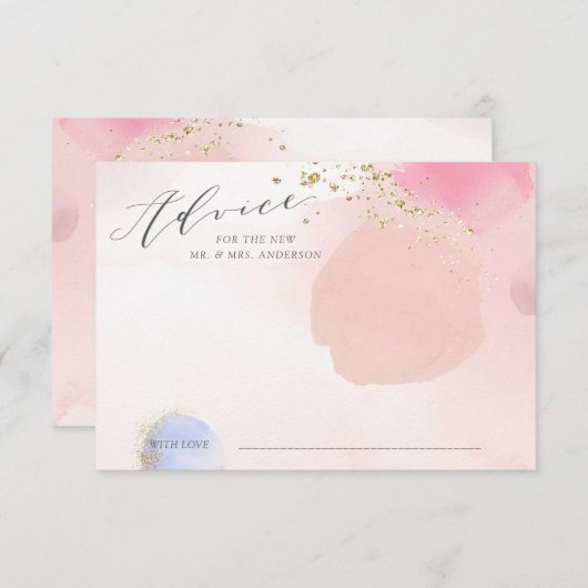 Fête des mariées de carte conseil Abstrait Pastel  (Devant / Derrière)