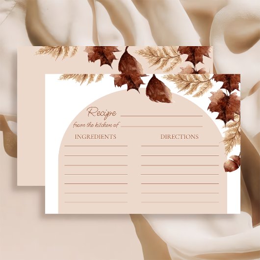 Fête des mariées de chute Boho Recette carte