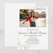 Fête des mariées de fleurs d'or Invitation PHOTO (Devant / Derrière)