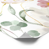 Fête des mariées de fleurs roses en fleurs Affiche (Coin)