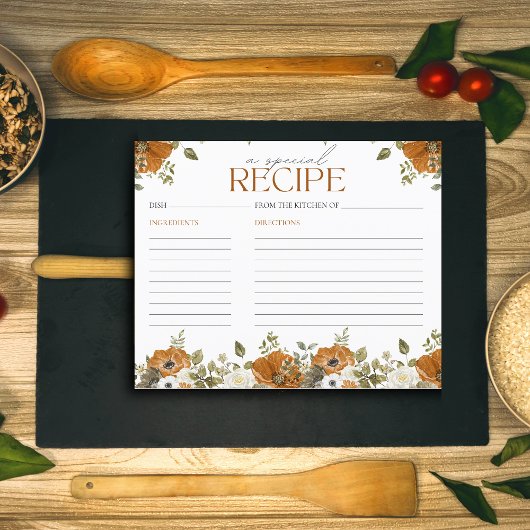 Fête des mariées de la carte de recette chute dans