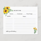 Fête des mariées de la carte Sunflowers Recette (Devant)