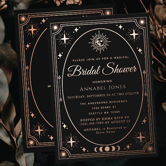 Fête des mariées de la carte Tarot noir céleste or