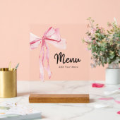 Fête des mariées de menu Elegant Pink Bow (Mariage)