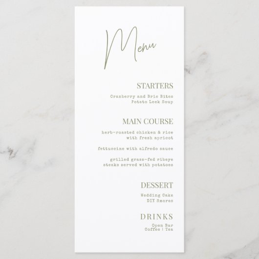 Fête des mariées de menu plat (Devant)