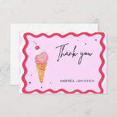 Fête des mariées de Merci de crème glacée rose et  (Devant / Derrière)