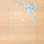 Fête des mariées de neige en amour Invitation acry (Recto)