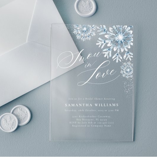 Fête des mariées de neige en amour Invitation acry