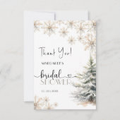 Fête des mariées de Noël d'hiver Carte de remercie (Devant)