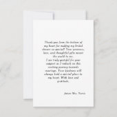 Fête des mariées de Noël d'hiver Carte de remercie (Dos)