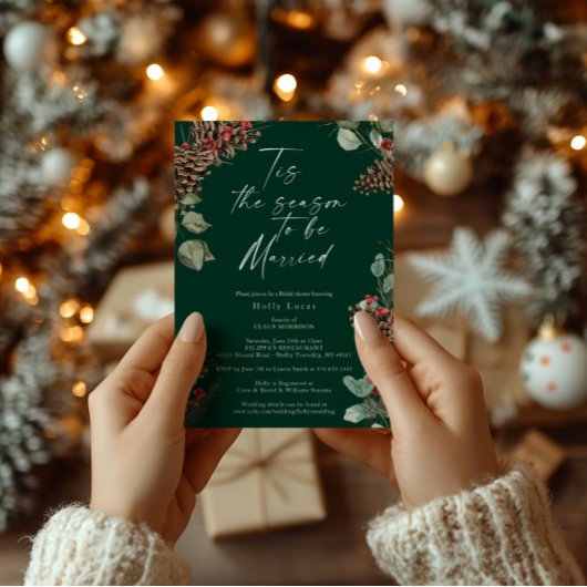 Fête des mariées de Noël Invitation | Plaid rustiq
