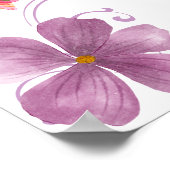 Fête des mariées de papillons rose moderne Affiche (Coin)