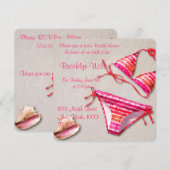 Fête des mariées De Plage Avec Invitations Bikini (Devant / Derrière)