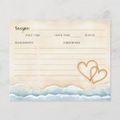 Fête des mariées de plage Recette Cartes avec Coeu (Dos)