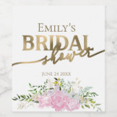 Fête des mariées de printemps Vin Étiquette Fleur  (Étiquettes simples)