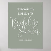 Fête des mariées de script Sage Green Affiche de b (Devant)