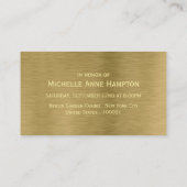 Fête des mariées de texture métal or Invitation de (Dos)