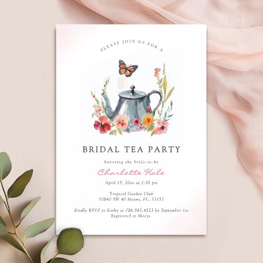 Fête des mariées de thé Floral Garden Invitation