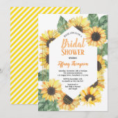 Fête des mariées de tournesol Aquarelle Invitation (Devant / Derrière)