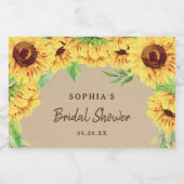 Fête des mariées de tournesol rustique Étiquette à (Étiquettes simples)