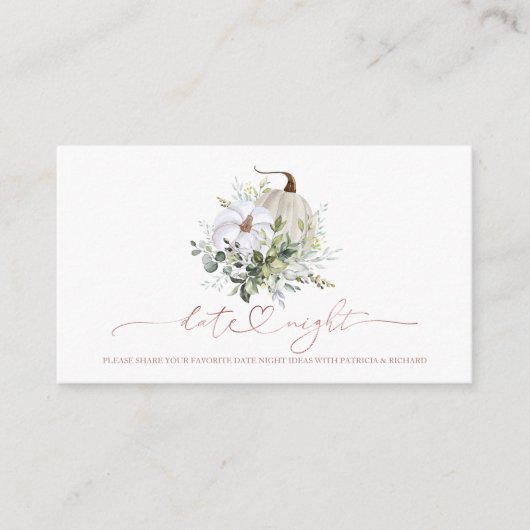 Fête des mariées de verdure citrouille Date Cartes (Devant)