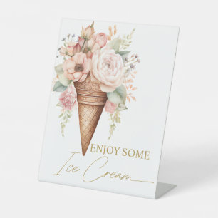 Fête des mariées des signes de crème glacée floral